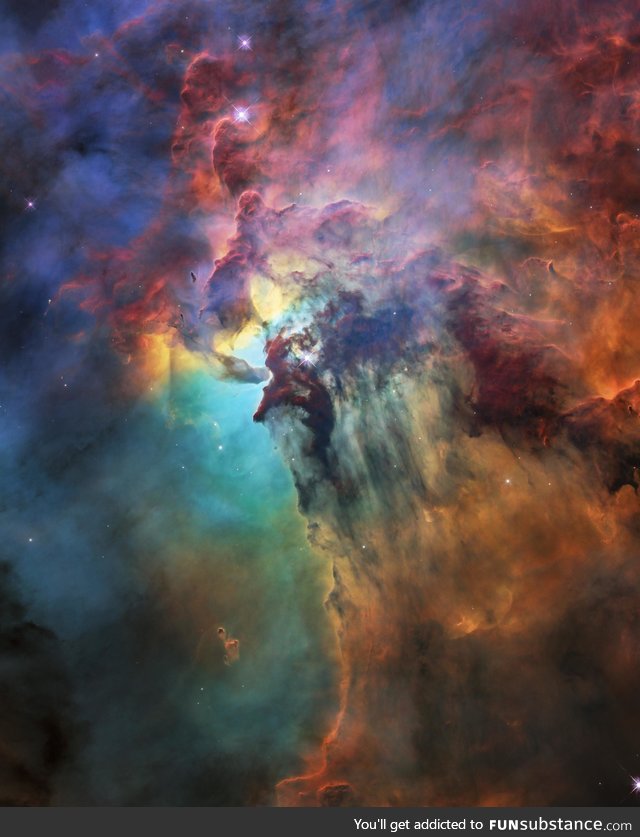 Picture of the Lagoon Nebula by the Hubble Telescope in 4K
