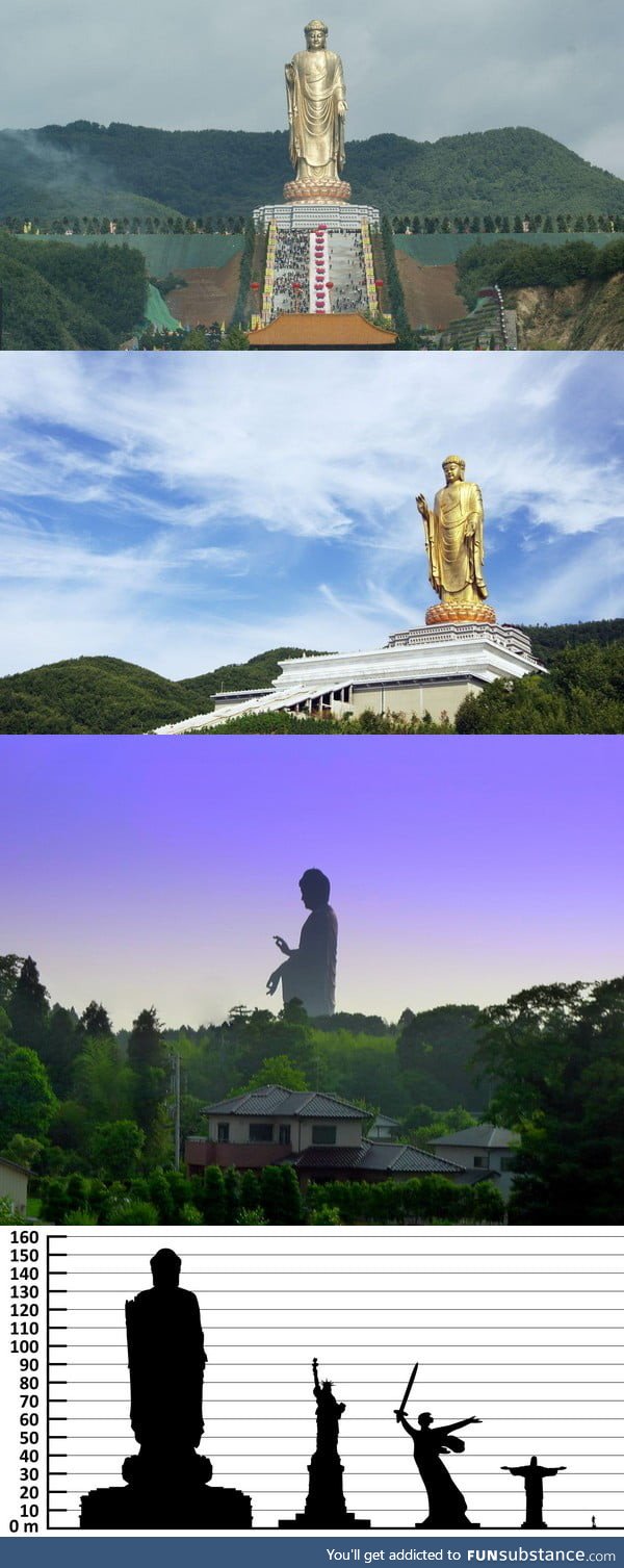 The Spring Temple Buddha, located in China and it's the tallest statue in the world