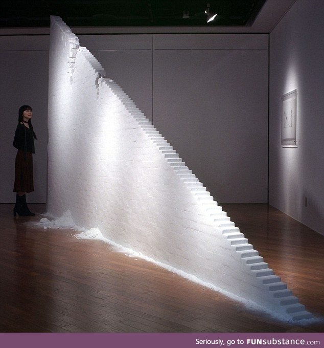 Crumbling Staircase Made of Salt , Motoi Yamamoto, Salt, 2012