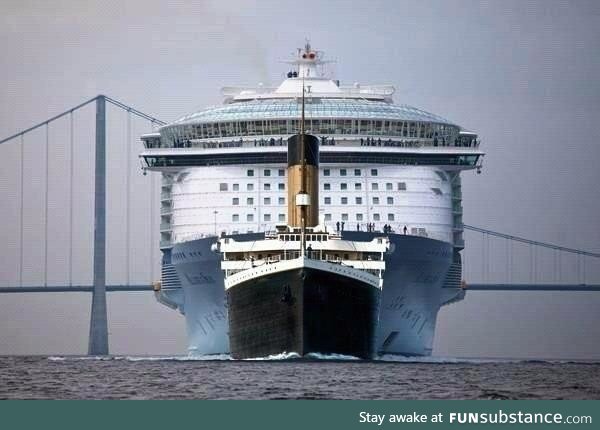 This is the Titanic compared to a modern cruise liner
