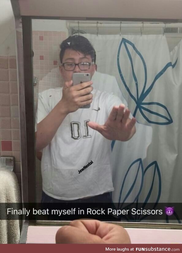 beat yourself at rock paper scissors