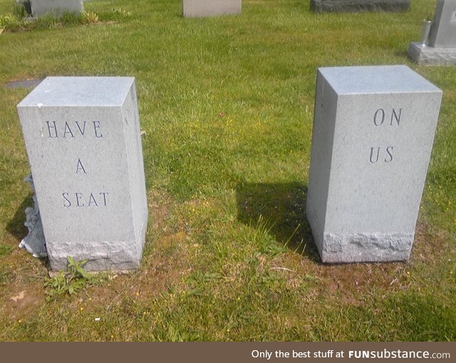 This couple had a grave sense of humour
