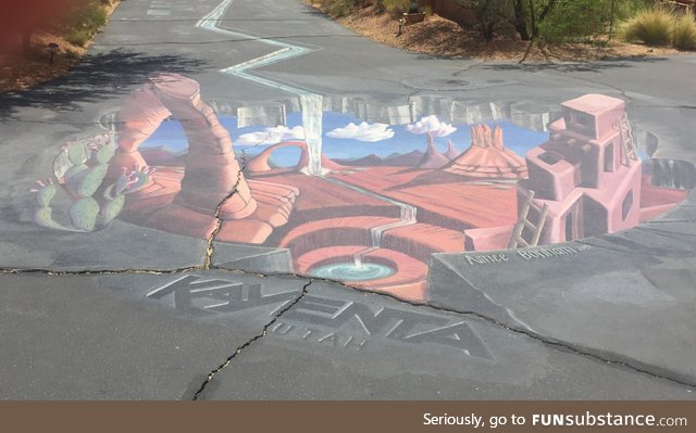 Art on a sidewalk in Utah