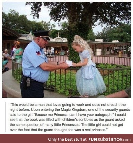 Security Guard collects the autographs of Princesses