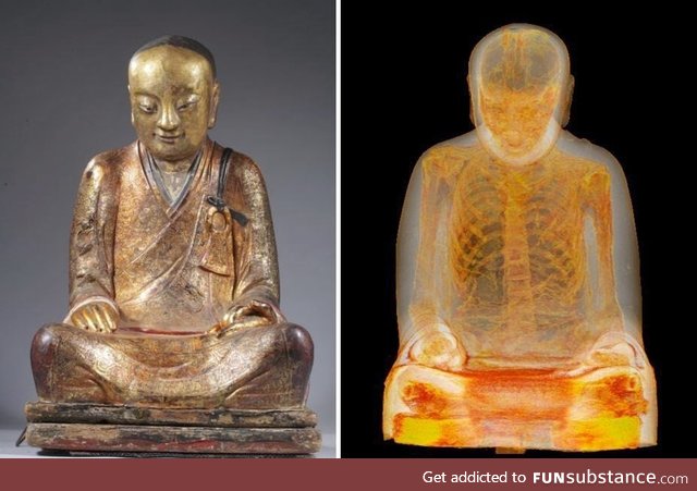 CT SCAN of 1,000 Year Old Buddha Sculpture Reveals Mummified Monk Hidden Inside