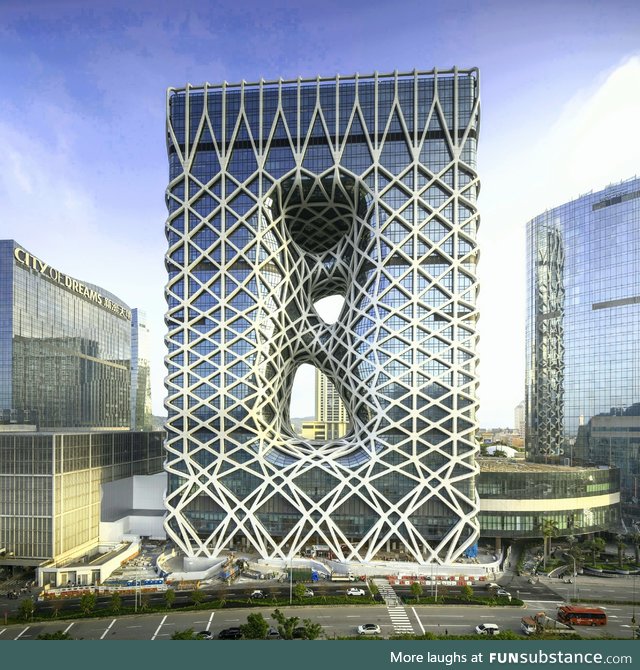 A recently erected hotel in Macau