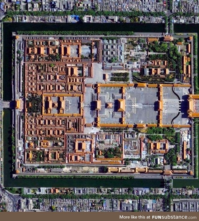 Aerial photo of the Forbidden City, Beijing