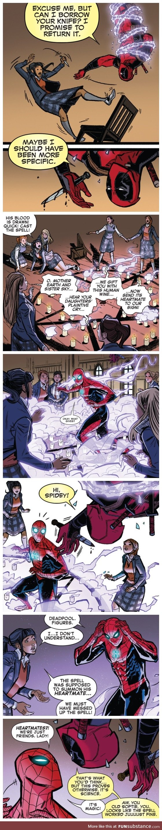 Deadpool and Spiderman are Heartmates