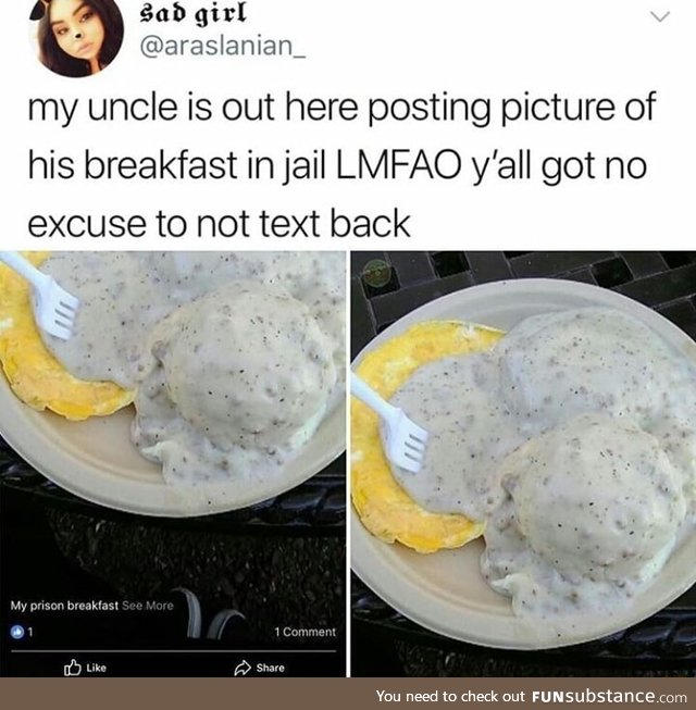 Breakfast in jail
