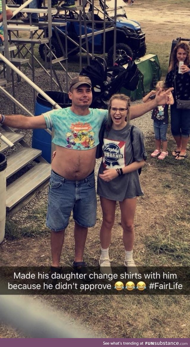 This dad saw his daughter at a fair and didn’t like what she was wearing