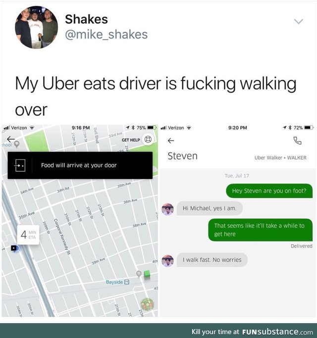 Uber fast walking