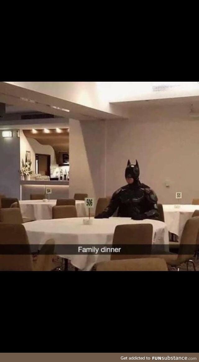 Batman attends family dinner