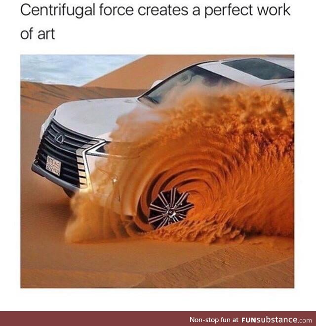 Centrifugal force creates a perfect work of art