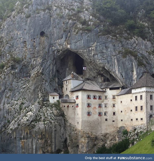 Predjama Castle, Slovenia - built on a mountain - some rooms lead into caves
