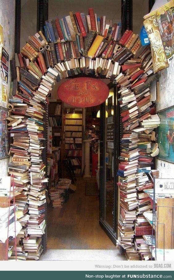 Beautiful doorway to a bookshop in Lyon, France