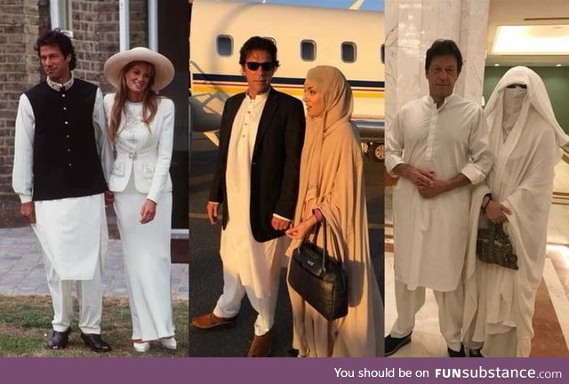 The Prime Minister of Pakistan and his wife, through the years