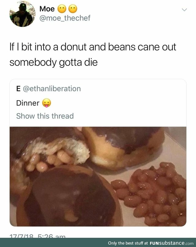 Donut with beans