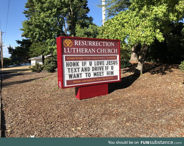 Seen at a church in Portland, OR