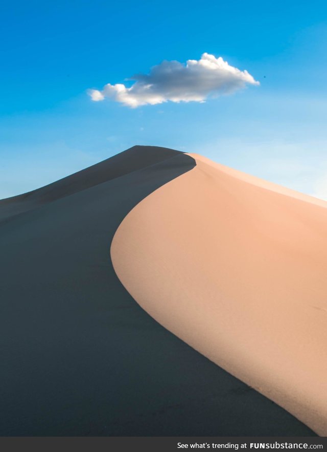 This sand dune is in Death Valley National Park in California