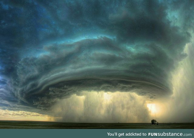 The wall cloud of a supercell