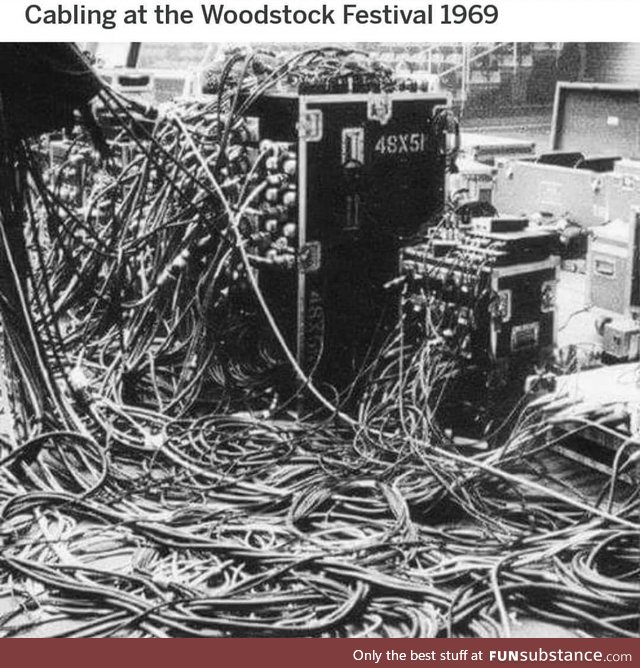 Cabling nest at Woodstock 1969