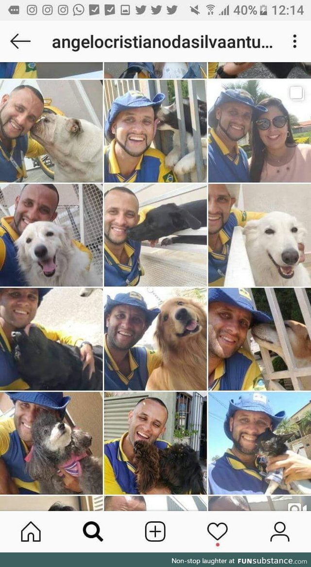 Mailman that takes selfie with every dog while working
