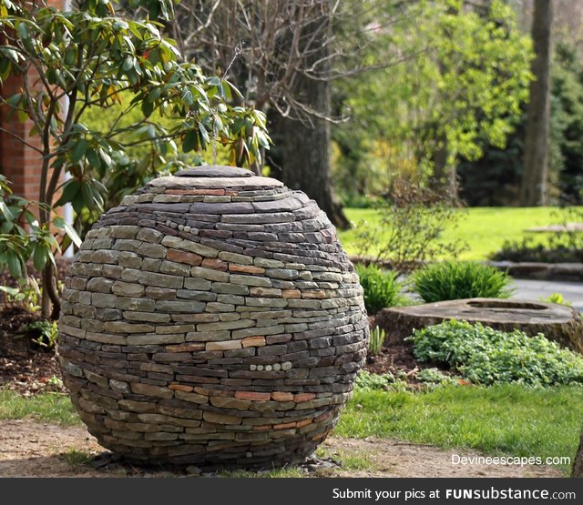 Sphere made of stacked stones