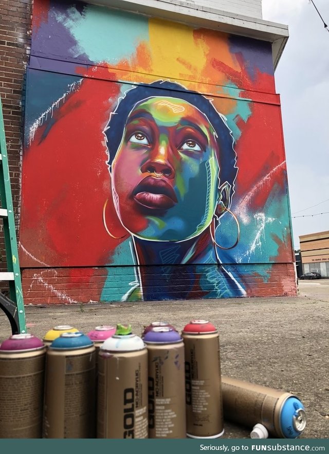 Colorful abstract mural in Memphis