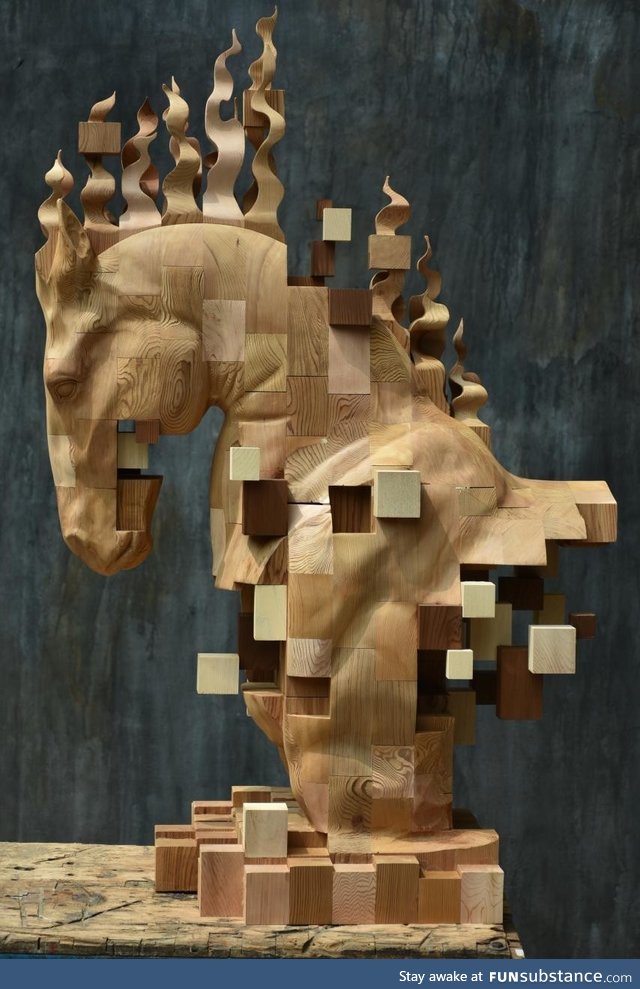 Chess, Hsu Tung Han, wood sculpture, '18