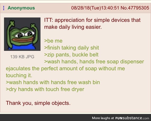 Anon likes the simple things