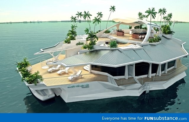 This is some serious luxury. A man-made floating island