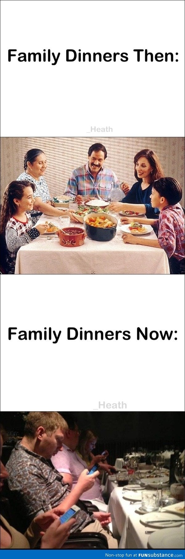 Family dinners then and now