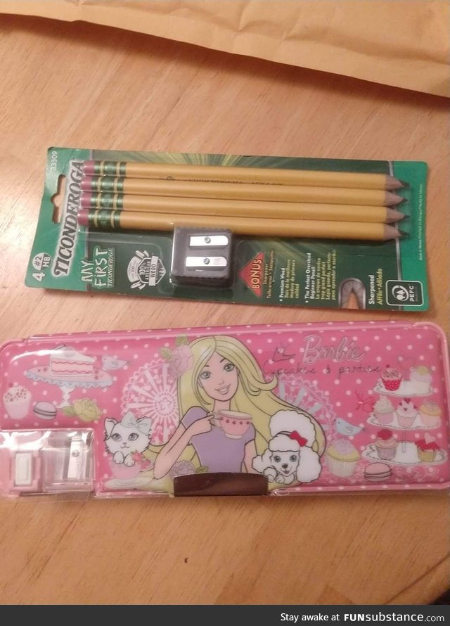 My Dad sent me school supplies. I'm 35M and a freshman in college for the first time