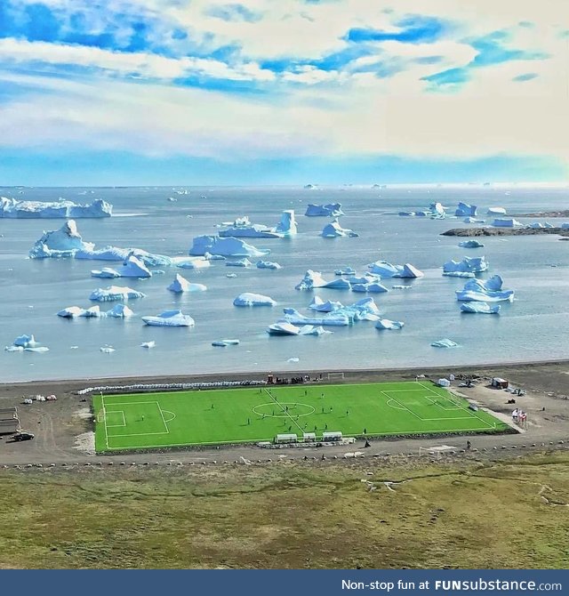 Soccer pitch in Greenland