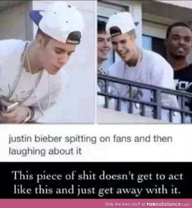 Bieber spitting on fans