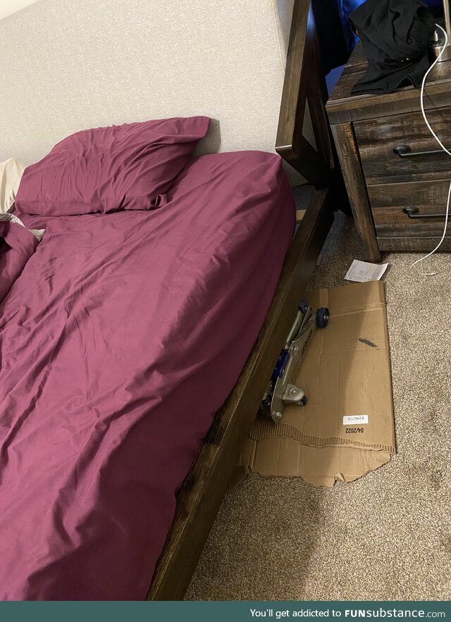 Got too frisky with the wife. This is my bed for the next two weeks