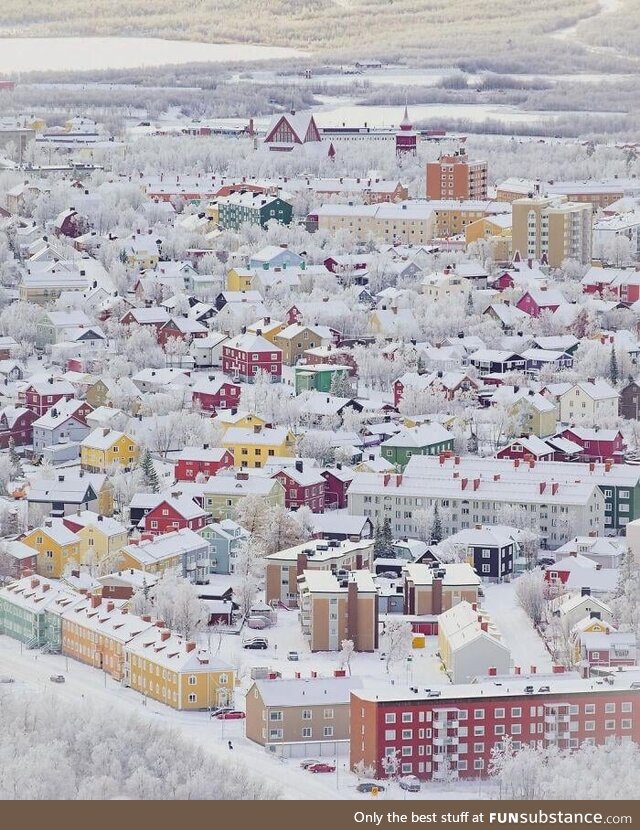 Snowy City in Sweden
