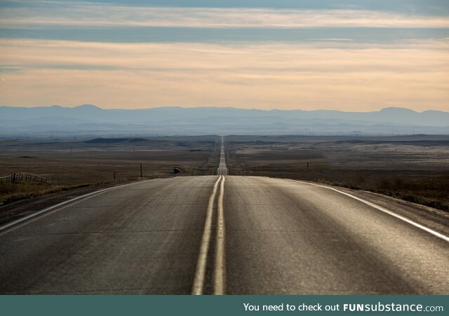 I was driving on this endless road so I hopped out and took a picture