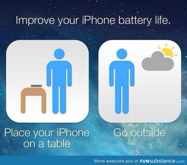Yahoo's recommendation for a better battery life with iOS 7