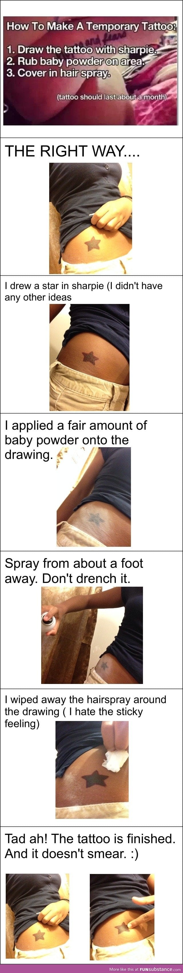 Make a sharpie tattoo that lasts a month