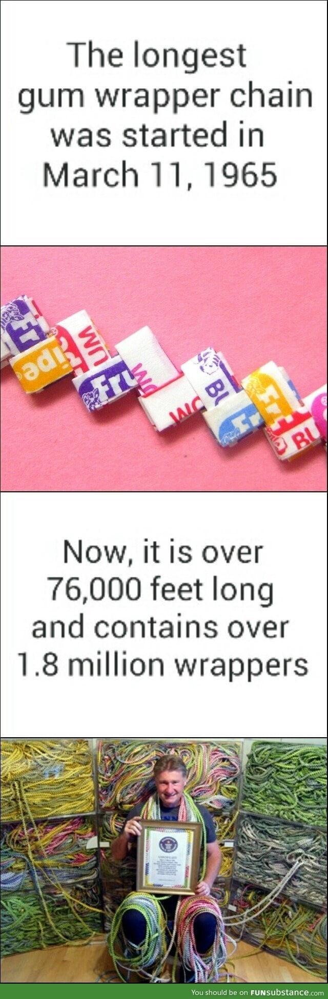 Longest gum wrapper chain