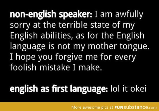 Non-english speakers vs. Native speakers