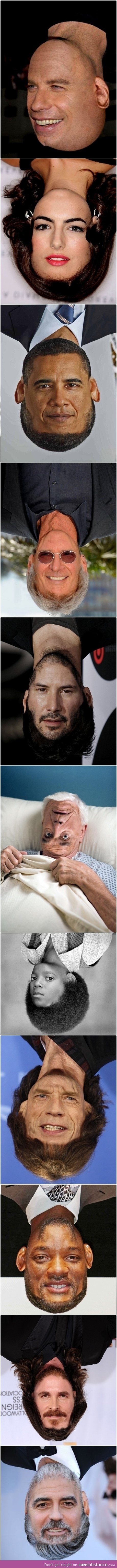 Celebrities upside down