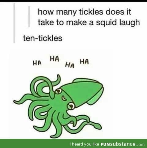 How many tickles does it take to make a squid laugh