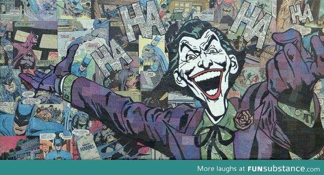 The joker (made with recycled comics - no paint or markers)