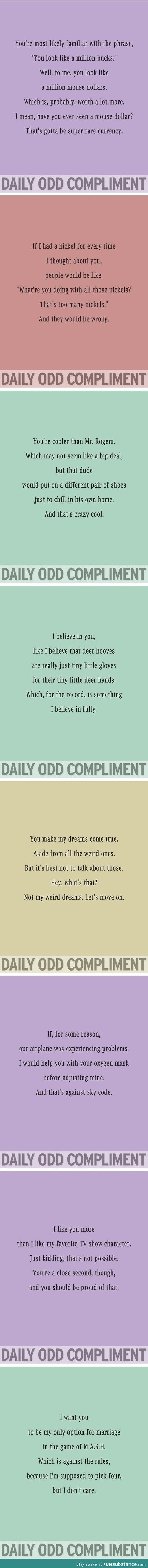 Daily odd compliment