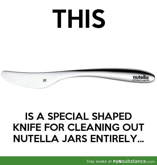 A special knife to empty nutella jars