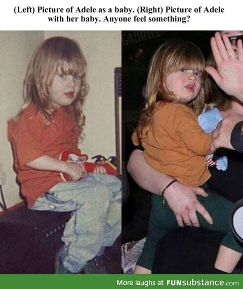 Adele literally gave birth to herself
