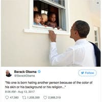 Barack Obama's response to Charlottesville violence is the most liked tweet