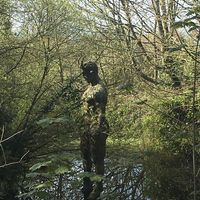 A statue of lucifer at the devils hole in jersey